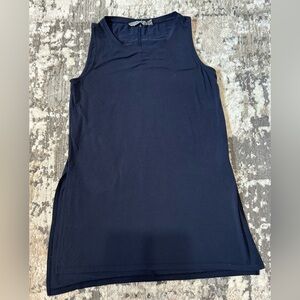 Athleta Navy Ribbed Sleeveless Tank